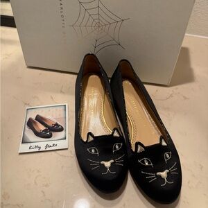 Charlotte Olympia Black Cat Face Flats